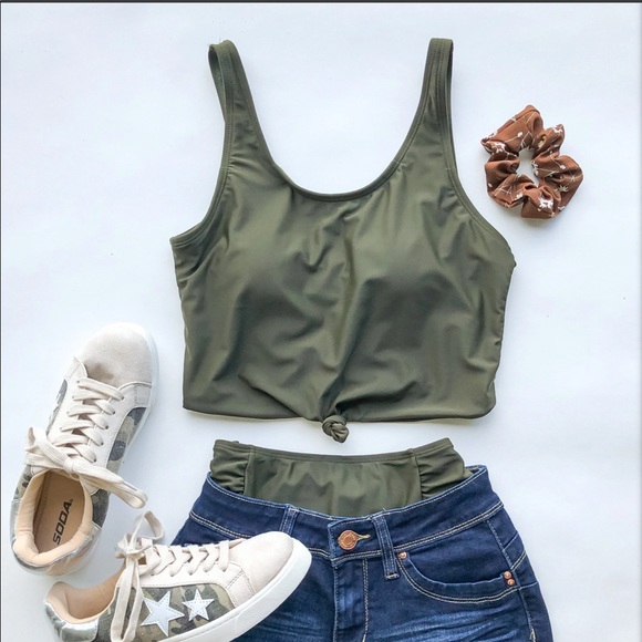 Front knot tankini swim suit - Picture 1 of 2